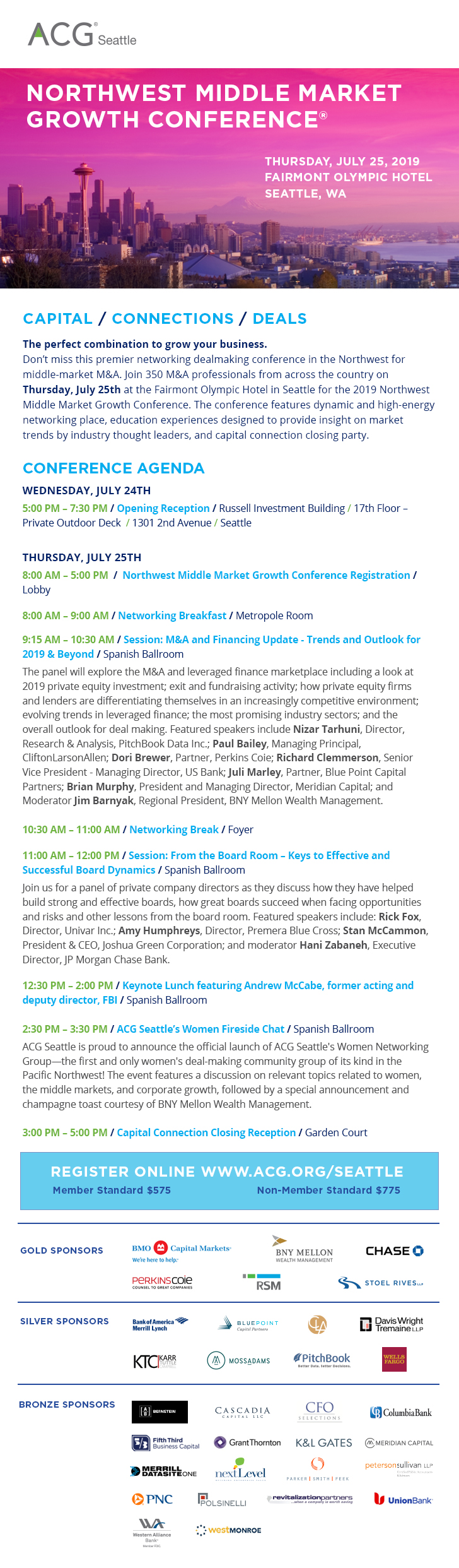 ACG Seattle Northwest Middle Market Growth Conference 2019 ACG Seattle